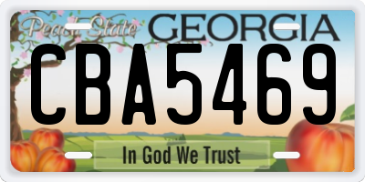 GA license plate CBA5469