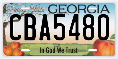 GA license plate CBA5480