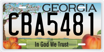 GA license plate CBA5481