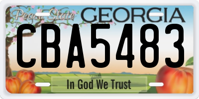 GA license plate CBA5483