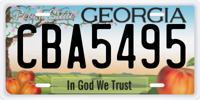 GA license plate CBA5495