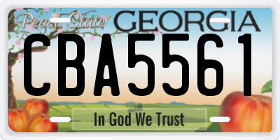 GA license plate CBA5561