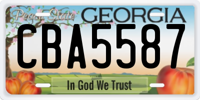 GA license plate CBA5587