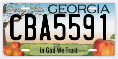 GA license plate CBA5591