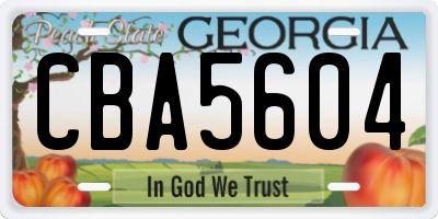 GA license plate CBA5604