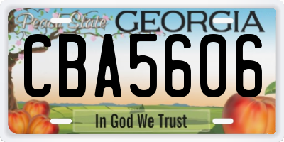 GA license plate CBA5606