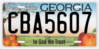 GA license plate CBA5607