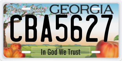 GA license plate CBA5627