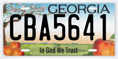 GA license plate CBA5641