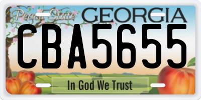 GA license plate CBA5655