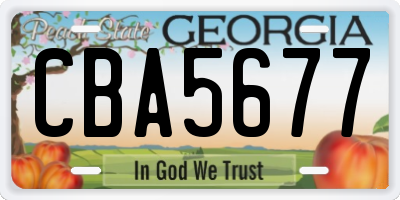 GA license plate CBA5677