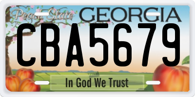 GA license plate CBA5679