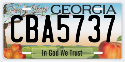GA license plate CBA5737