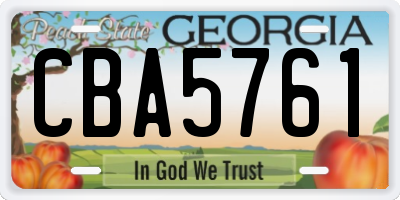 GA license plate CBA5761