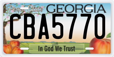 GA license plate CBA5770