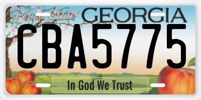 GA license plate CBA5775