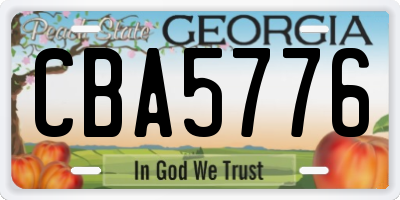 GA license plate CBA5776