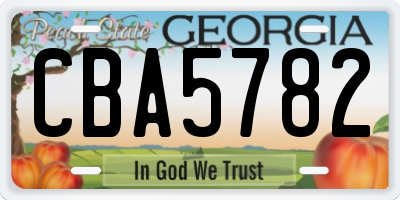 GA license plate CBA5782