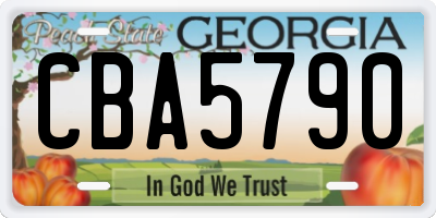 GA license plate CBA5790