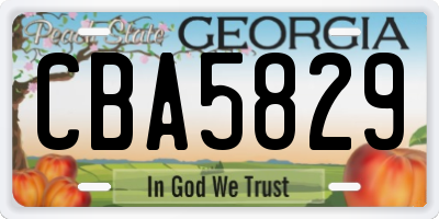 GA license plate CBA5829