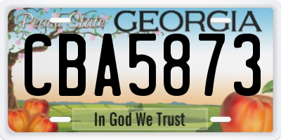 GA license plate CBA5873