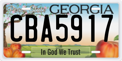 GA license plate CBA5917