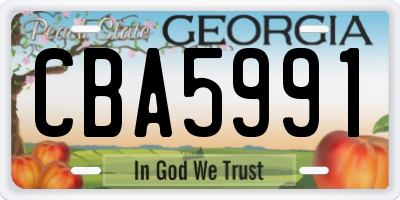 GA license plate CBA5991