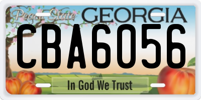 GA license plate CBA6056