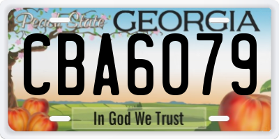 GA license plate CBA6079