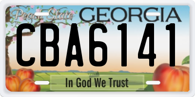 GA license plate CBA6141