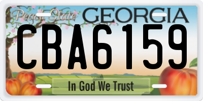 GA license plate CBA6159