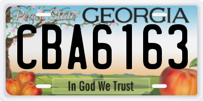 GA license plate CBA6163