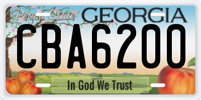 GA license plate CBA6200