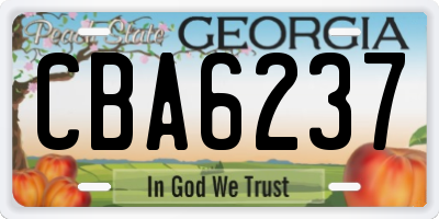 GA license plate CBA6237