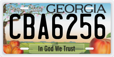 GA license plate CBA6256