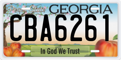 GA license plate CBA6261