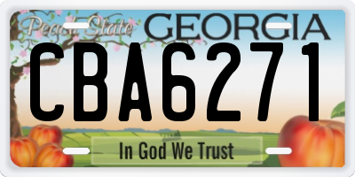 GA license plate CBA6271