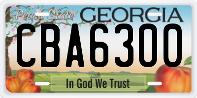GA license plate CBA6300
