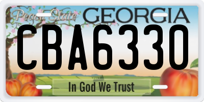 GA license plate CBA6330