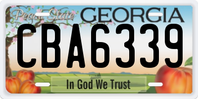 GA license plate CBA6339