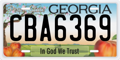 GA license plate CBA6369