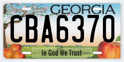 GA license plate CBA6370
