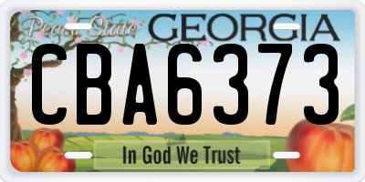 GA license plate CBA6373