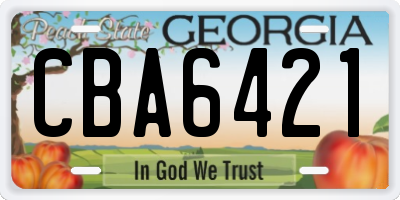 GA license plate CBA6421
