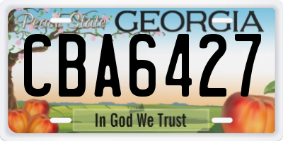 GA license plate CBA6427