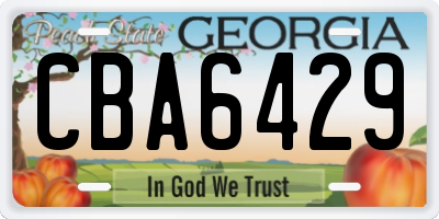 GA license plate CBA6429
