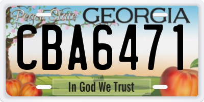 GA license plate CBA6471
