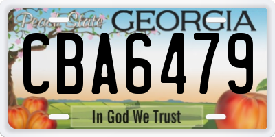GA license plate CBA6479