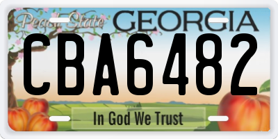 GA license plate CBA6482