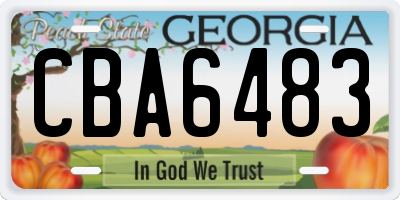 GA license plate CBA6483